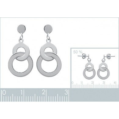 Boucles d’oreilles argent femme anneaux entrelacé Influences