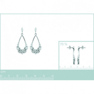 Boucles d'oreilles femme argent goutte oxydes de zirconium Influences