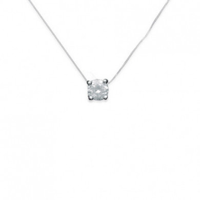 Collier argent femme fil nylon transparent oxyde de zirconium Influences