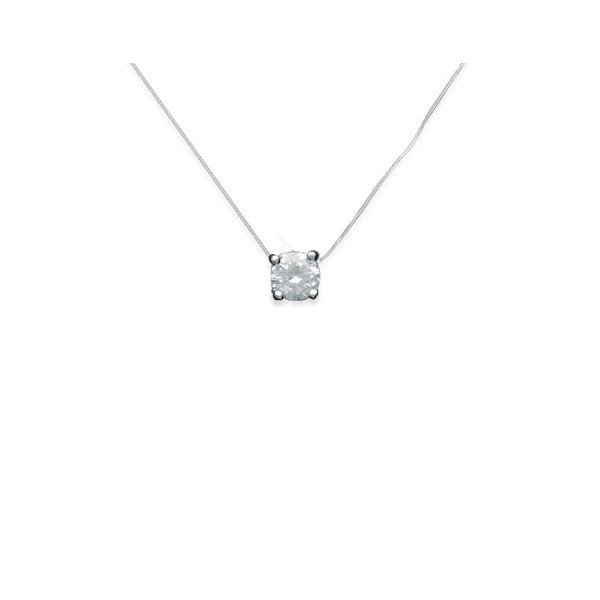 Collier argent femme fil nylon transparent oxyde de zirconium Influences