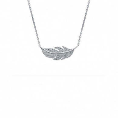 Collier Argent femme motif plume Influences