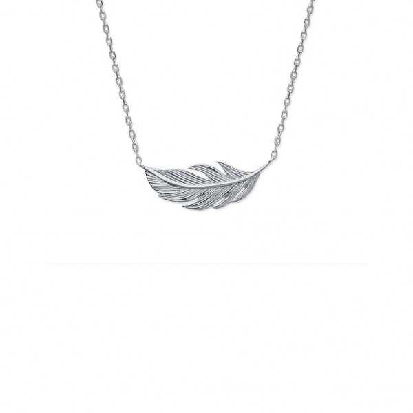 Collier Argent femme motif plume Influences