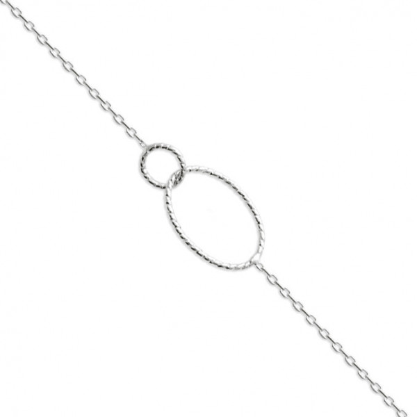 Bracelet argent femme cercle rond et ovale Influences