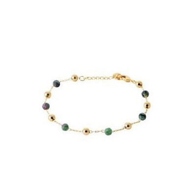 Bracelet or femme rubis de zoisite vert Influences