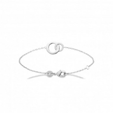 Bracelet argent femme double anneaux et oxydes de zirconium Influences