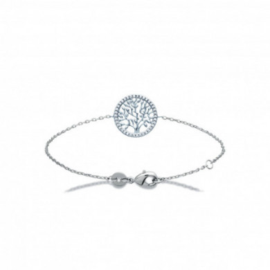 Bracelet argent femme arbre de vie et oxydes de zirconium Influences