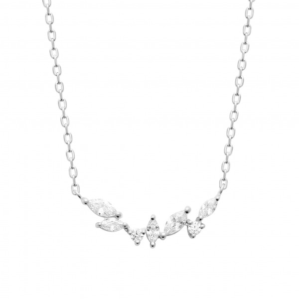 Collier argent femme oxydes de zirconium Influences