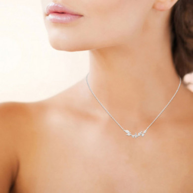 Collier argent femme oxydes de zirconium Influences