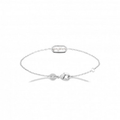 Bracelet argent femme rectangulaire et oxydes de zirconium Influences