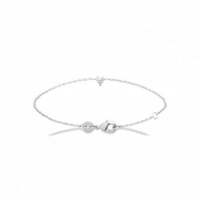 Bracelet argent femme coeur et oxydes de zirconium Influences