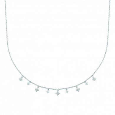 Collier argent femme oxydes de zirconium Influences