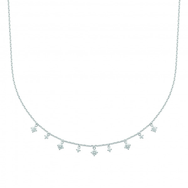 Collier argent femme oxydes de zirconium Influences