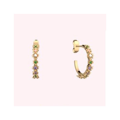 Boucles d'oreilles Femme Or Cadettes Fleur de Cactus