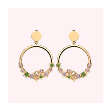 Boucles d'oreilles Femme Or Cadettes Fleur de Cactus