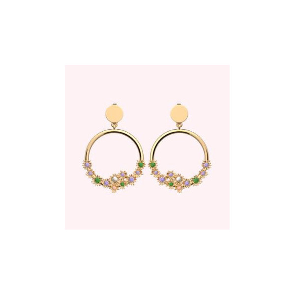 Boucles d'oreilles Femme Or Cadettes Fleur de Cactus