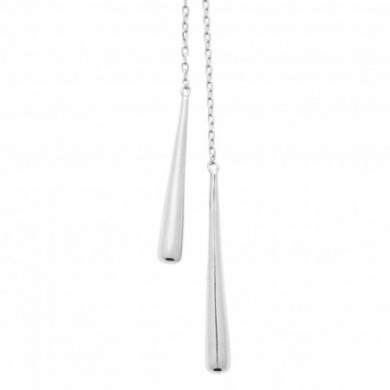 Collier argent femme pendentif en forme de baton Influences