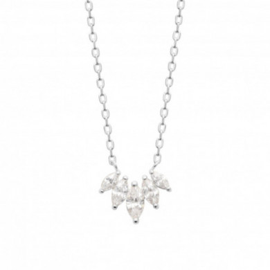 Collier argent femme oxydes de zirconium Influences