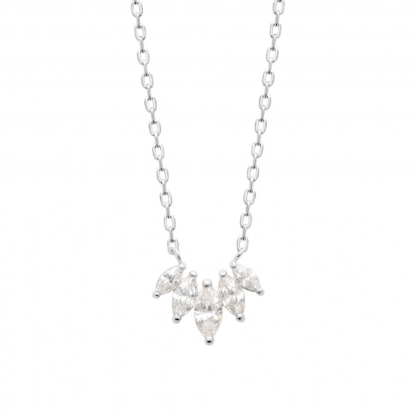 Collier argent femme oxydes de zirconium Influences