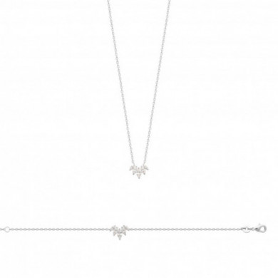 Collier argent femme oxydes de zirconium Influences