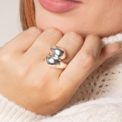 Bague argent femme en forme de goutte Influences