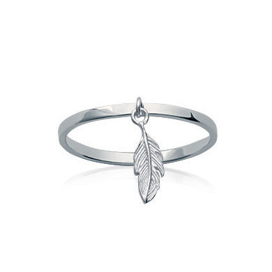 Bague argent femme plume Influences