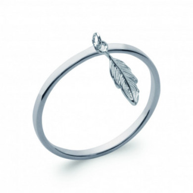 Bague argent femme plume Influences