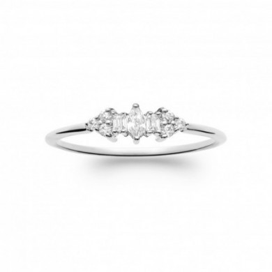 Bague argent femme oxydes de zirconium Influences