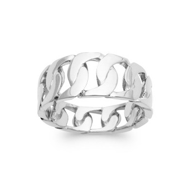 Bague argent femme maille gourmette Influences