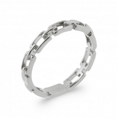 Bague argent femme maille rectangulaire Influences