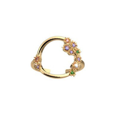 Bague Femme Or CADETTES Fleur de Cactus nacre multicolore