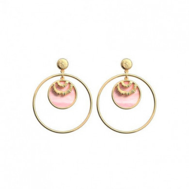 Boucles d'oreilles Femme Or Georgettes Les Intemporels nacre rose