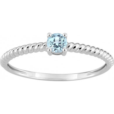 Bague femme Or blanc 18 carats topaze bleue