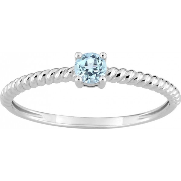 Bague femme Or blanc 18 carats topaze bleue