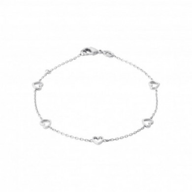 Bracelet argent femme coeurs Influences