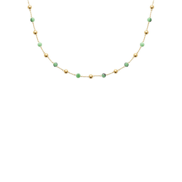 Collier or femme rubis zoisite vert Influences