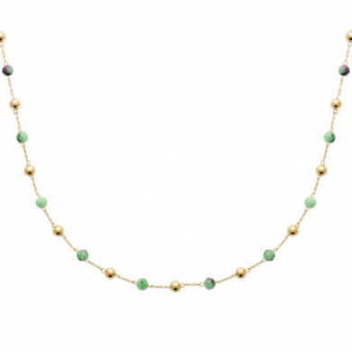 Collier or femme rubis zoisite vert Influences