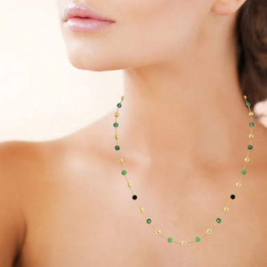 Collier or femme rubis zoisite vert Influences