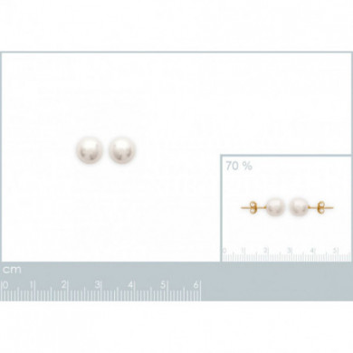 Boucles d’oreilles or femme, puces forme ronde Influences