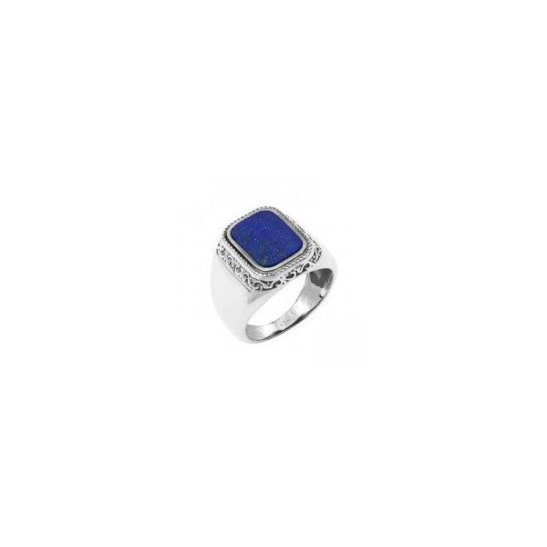 Chevalière homme argent lapis lazuli rectangle celtique