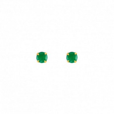 Boucles d'oreilles or 18 carats émeraude verte