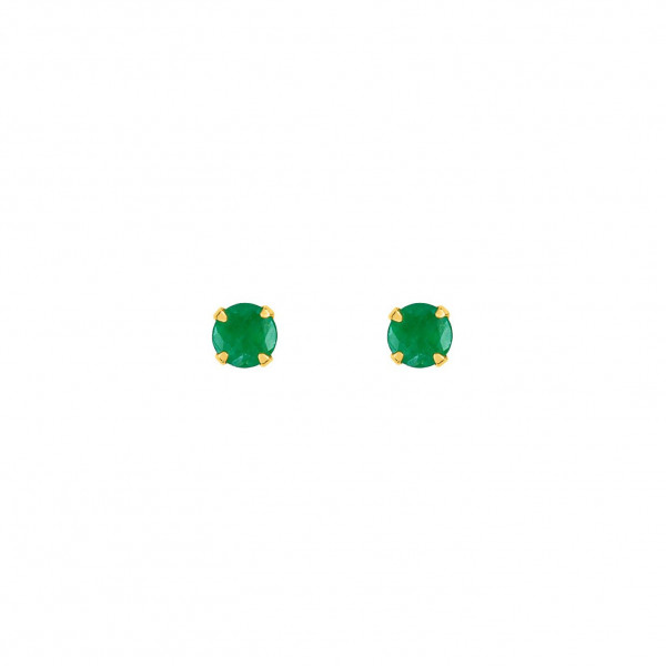 Boucles d'oreilles or 18 carats émeraude verte