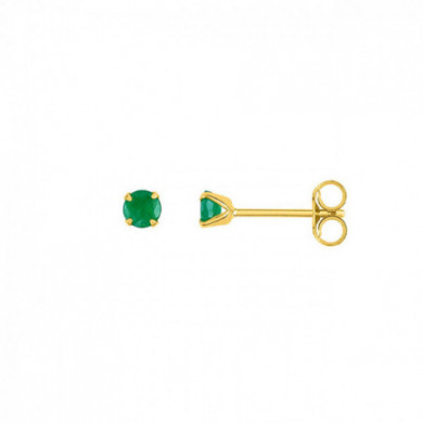 Boucles d'oreilles or 18 carats émeraude verte