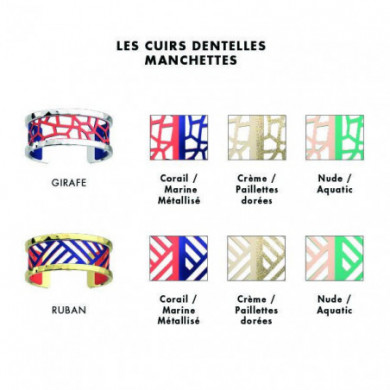 Cuir GEORGETTES pour bracelets manchettes Nude et Aquatic