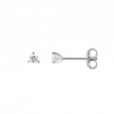 Boucles d'oreilles Or blanc 9 carat puces diamants