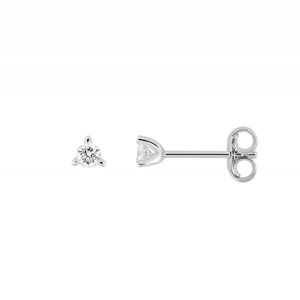 Boucles d'oreilles Or blanc 9 carat puces diamants