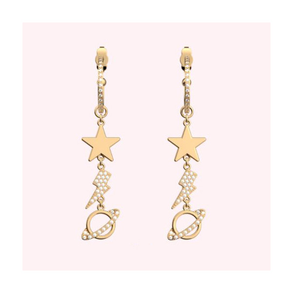 Boucles d’Oreilles Femme Or CADETTES Cosmos