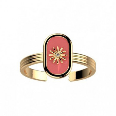 Bague femme, bague or et laque corail Felicidad LES CADETTES