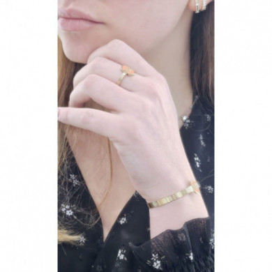 Bague femme, bague or et laque corail Felicidad LES CADETTES