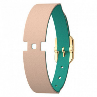 Bracelet montre femme GEORGETTES cuir Nude et Aquatic