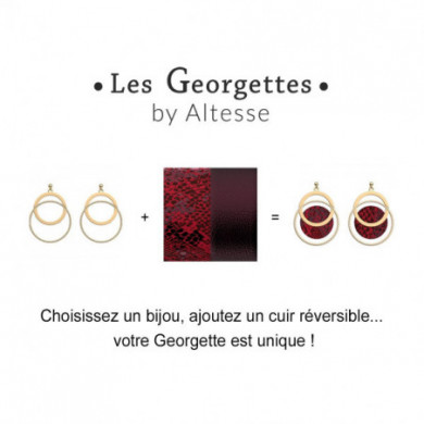 Cuir GEORGETTES boucles d'oreilles Rose Indien et Rose Nacré